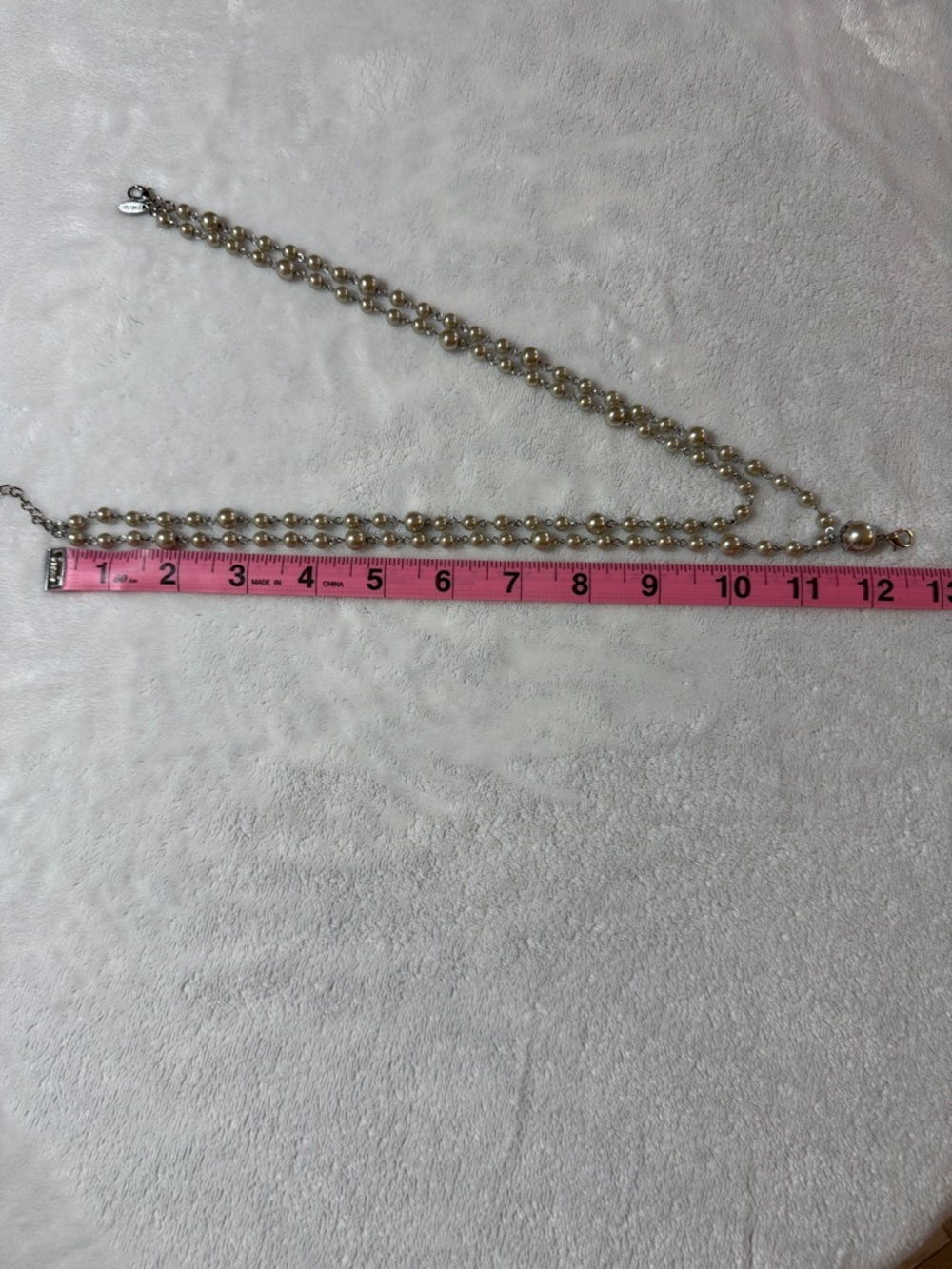 Jewel Kade Classic Cream Pearl Necklace with Silver Chain. - Picture 6 of 6